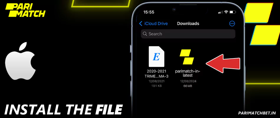 Install the Parimatch file on your iPhone